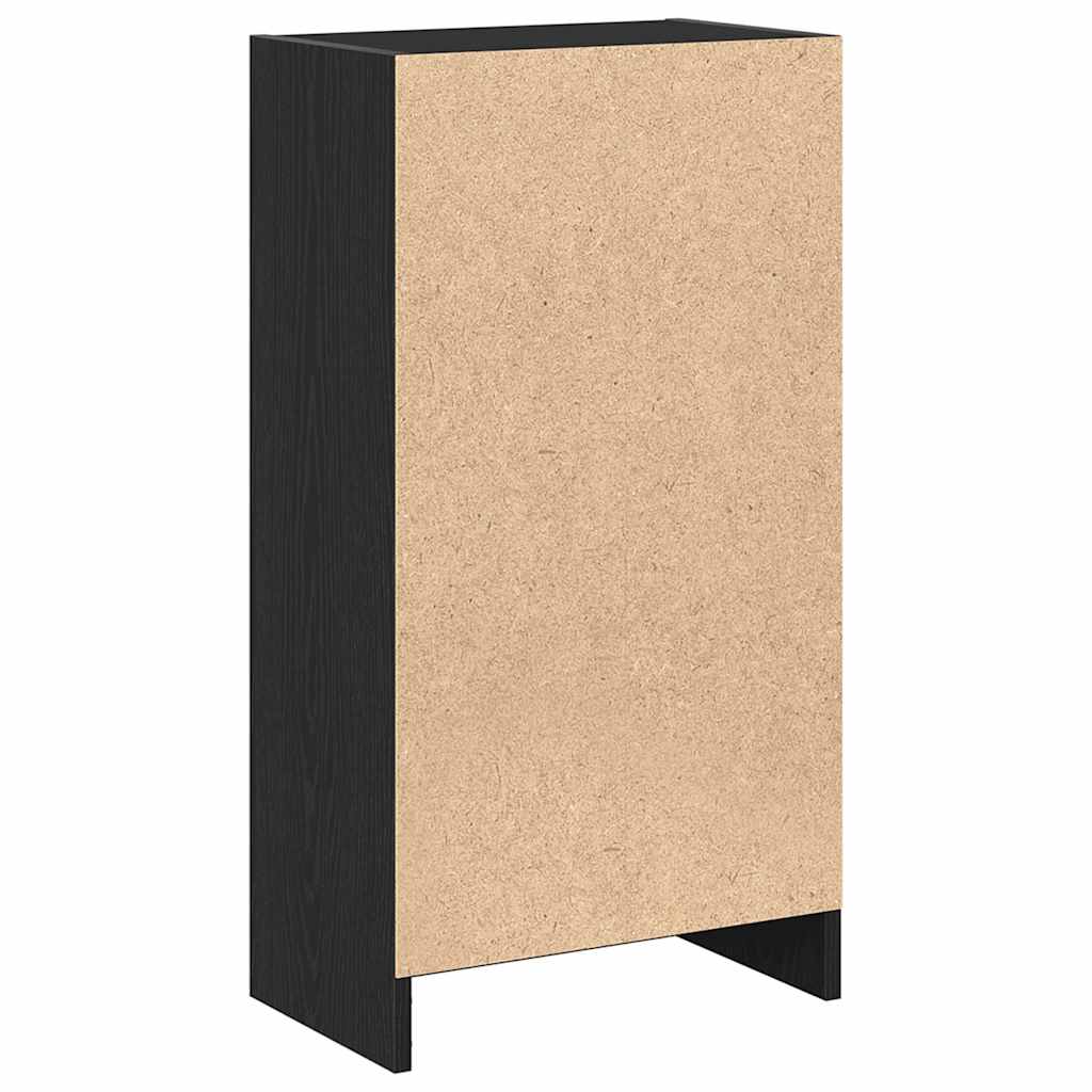 Bookcase Black Oak 40x24x76 cm Engineered Wood