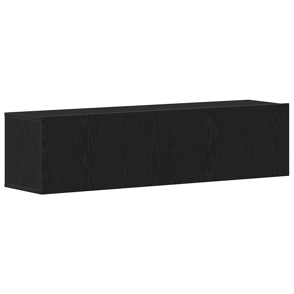 TV Cabinet Black Oak 120x30x30,5 cm Engineered Wood
