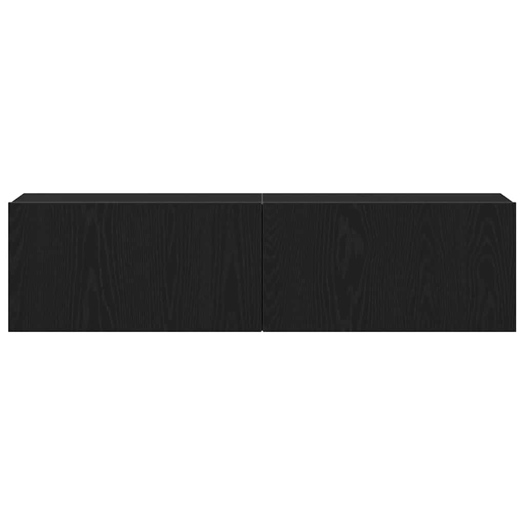 TV Cabinet Black Oak 120x30x30,5 cm Engineered Wood