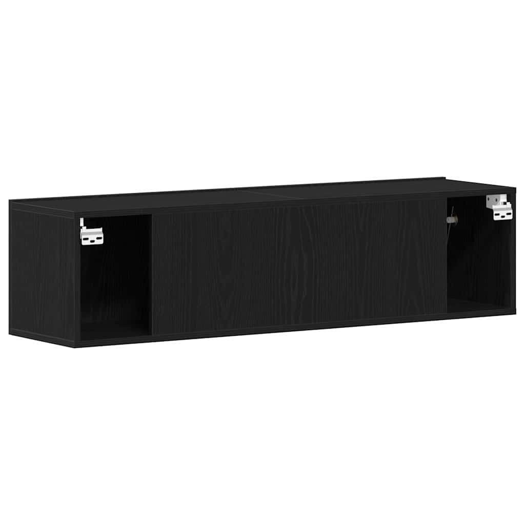 TV Cabinet Black Oak 120x30x30,5 cm Engineered Wood