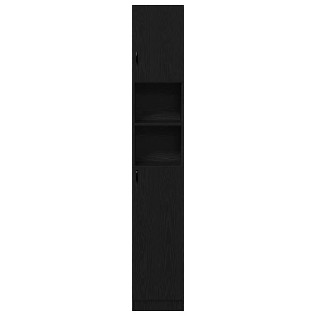 Bathroom Cabinet Black Oak 32x25,5x190 cm Engineered Wood