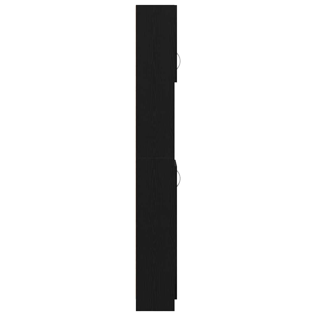 Bathroom Cabinet Black Oak 32x25,5x190 cm Engineered Wood