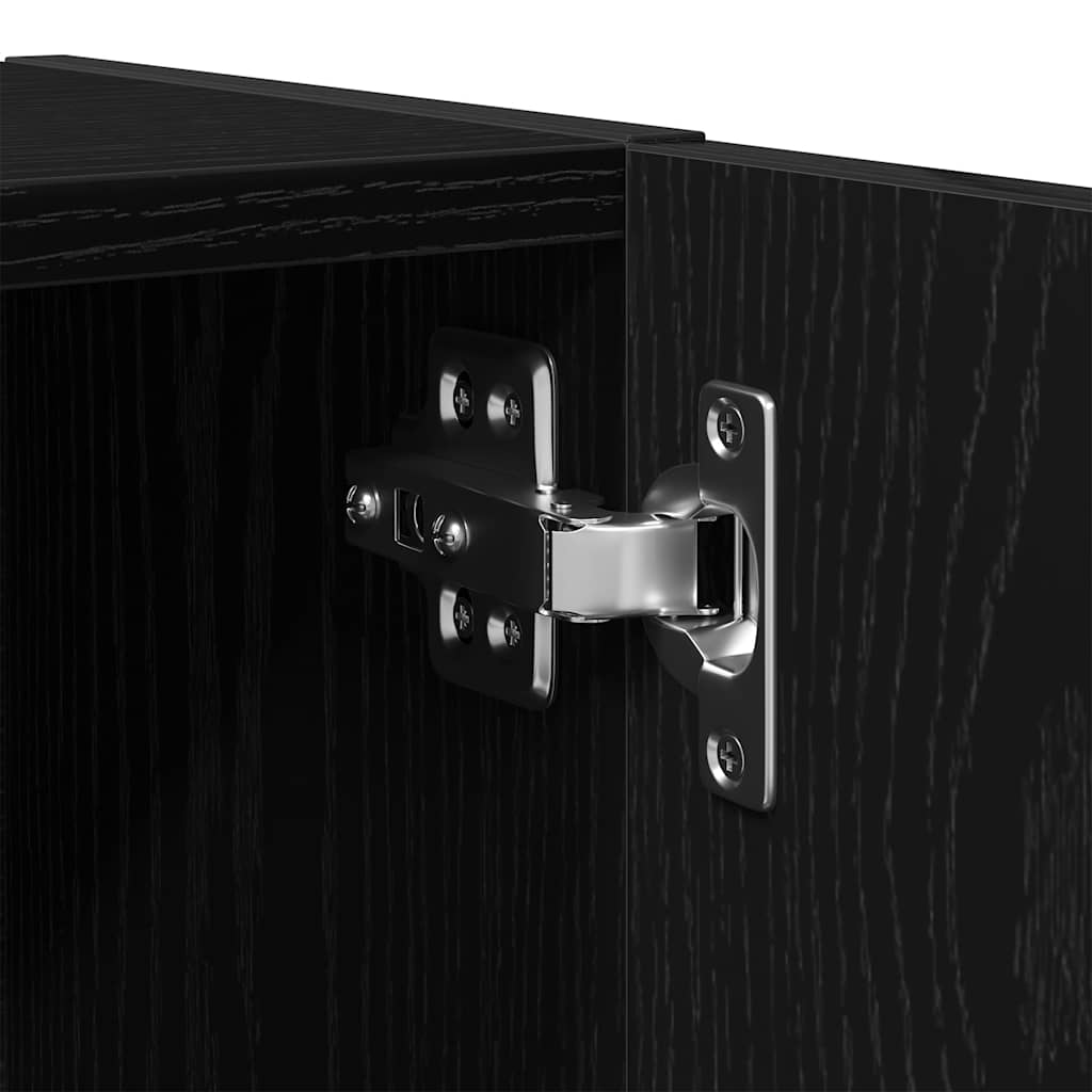 Bathroom Cabinet Black Oak 32x25,5x190 cm Engineered Wood