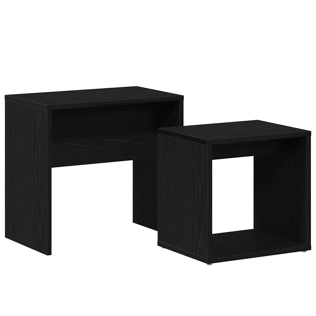 Coffee Tables 2 pcs Black Oak Engineered Wood