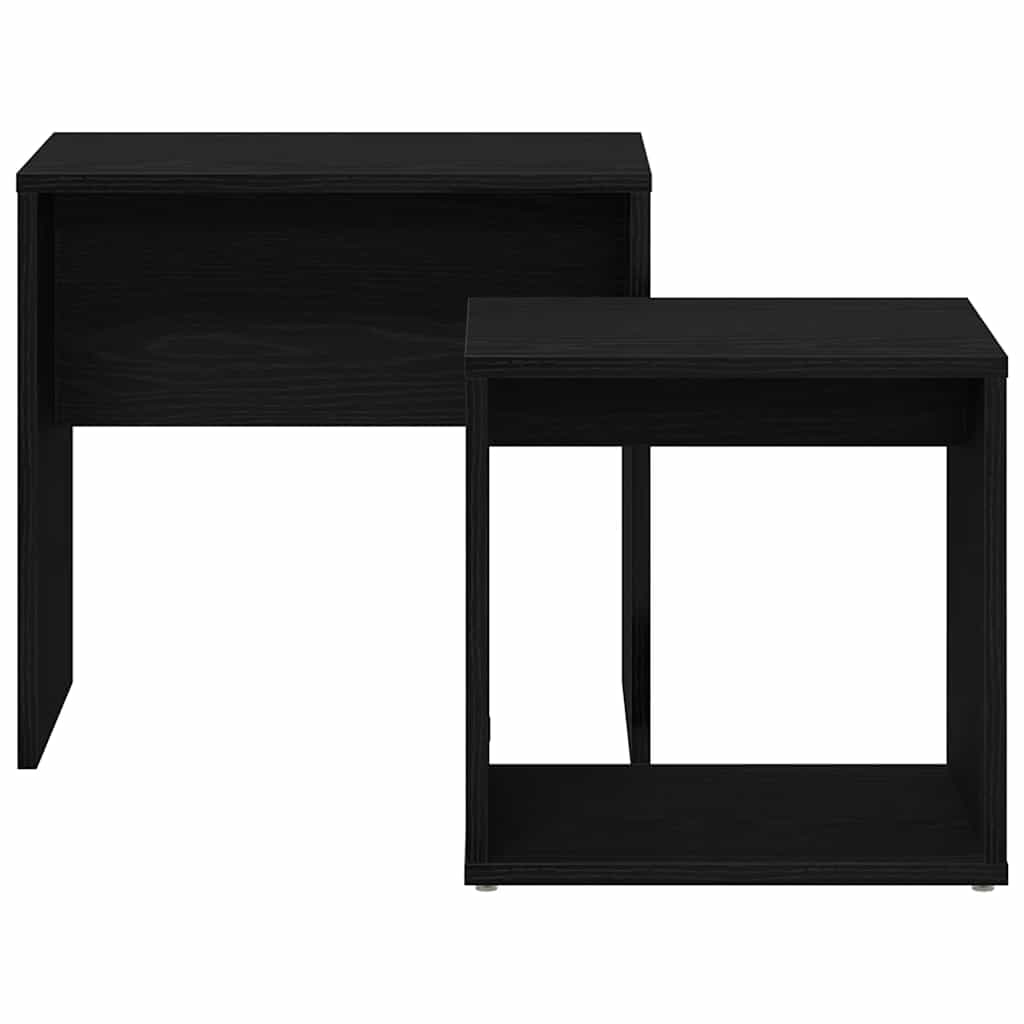 Coffee Tables 2 pcs Black Oak Engineered Wood