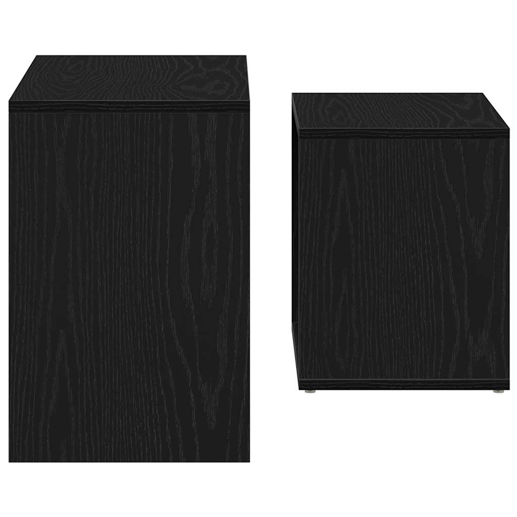 Coffee Tables 2 pcs Black Oak Engineered Wood