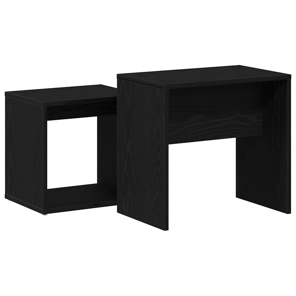 Coffee Tables 2 pcs Black Oak Engineered Wood