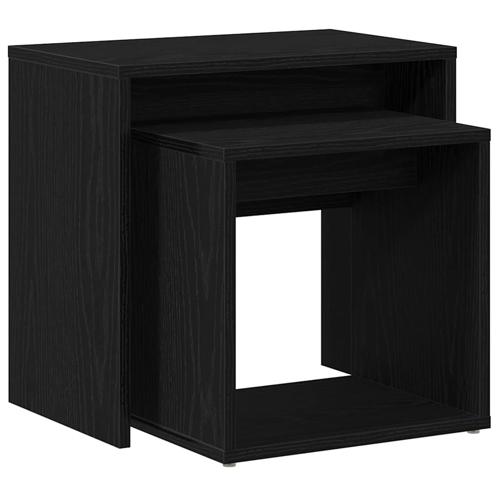 Coffee Tables 2 pcs Black Oak Engineered Wood