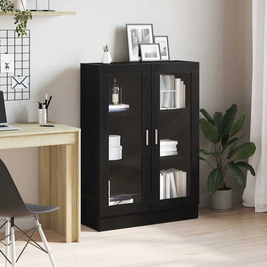 Book Cabinet Black Oak 82,5x30,5x115 cm Engineered Wood