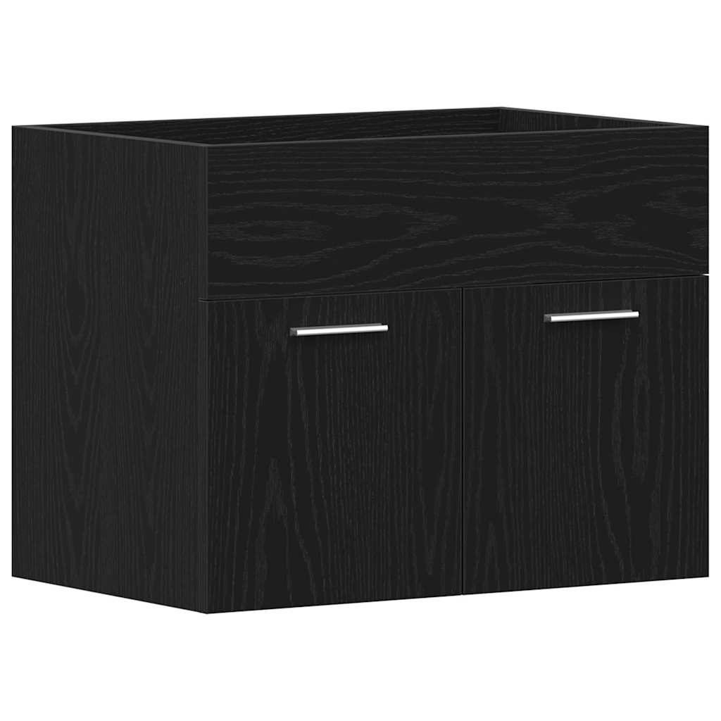 Bathroom Sink Cabinet Black Oak 60x38.5x46 cm Engineered Wood