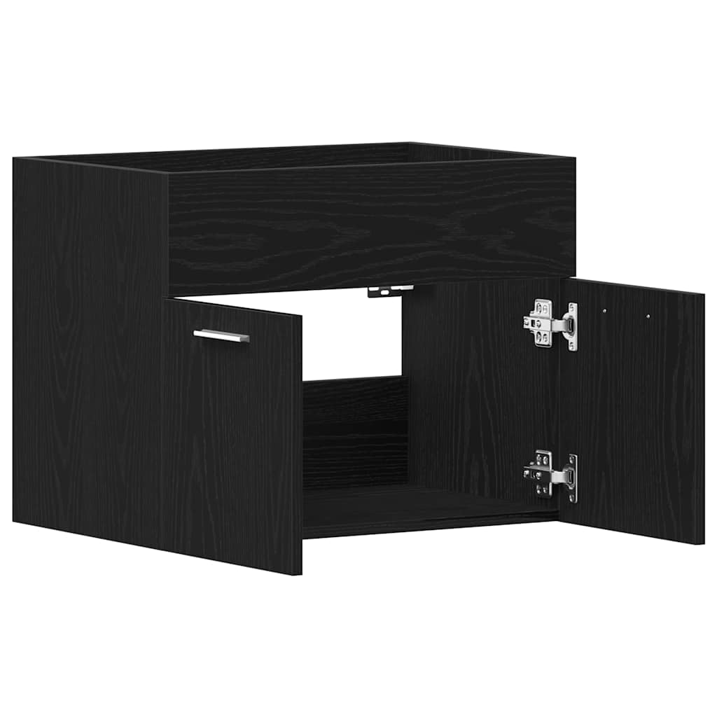Bathroom Sink Cabinet Black Oak 60x38.5x46 cm Engineered Wood