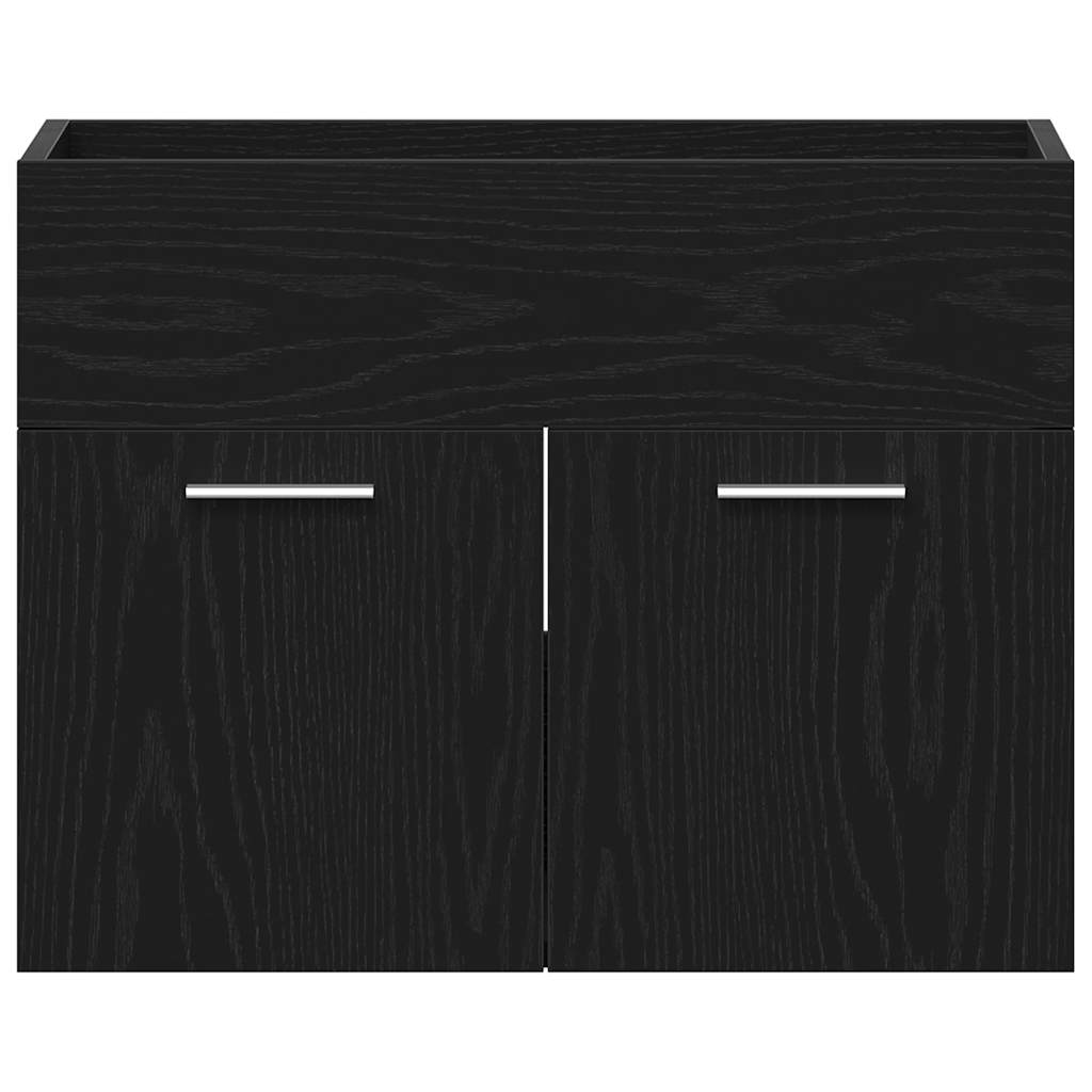 Bathroom Sink Cabinet Black Oak 60x38.5x46 cm Engineered Wood