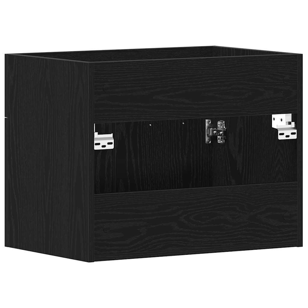 Bathroom Sink Cabinet Black Oak 60x38.5x46 cm Engineered Wood