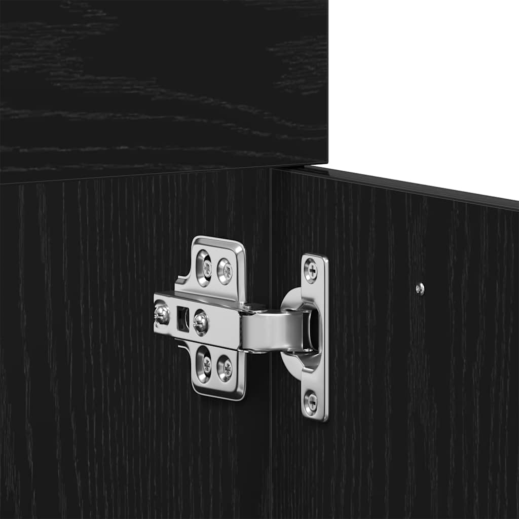 Bathroom Sink Cabinet Black Oak 60x38.5x46 cm Engineered Wood