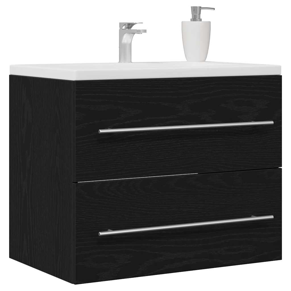 Bathroom Sink Cabinet Black Oak 60x38,5x48 cm Engineered Wood