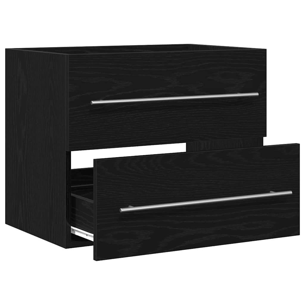 Bathroom Sink Cabinet Black Oak 60x38,5x48 cm Engineered Wood