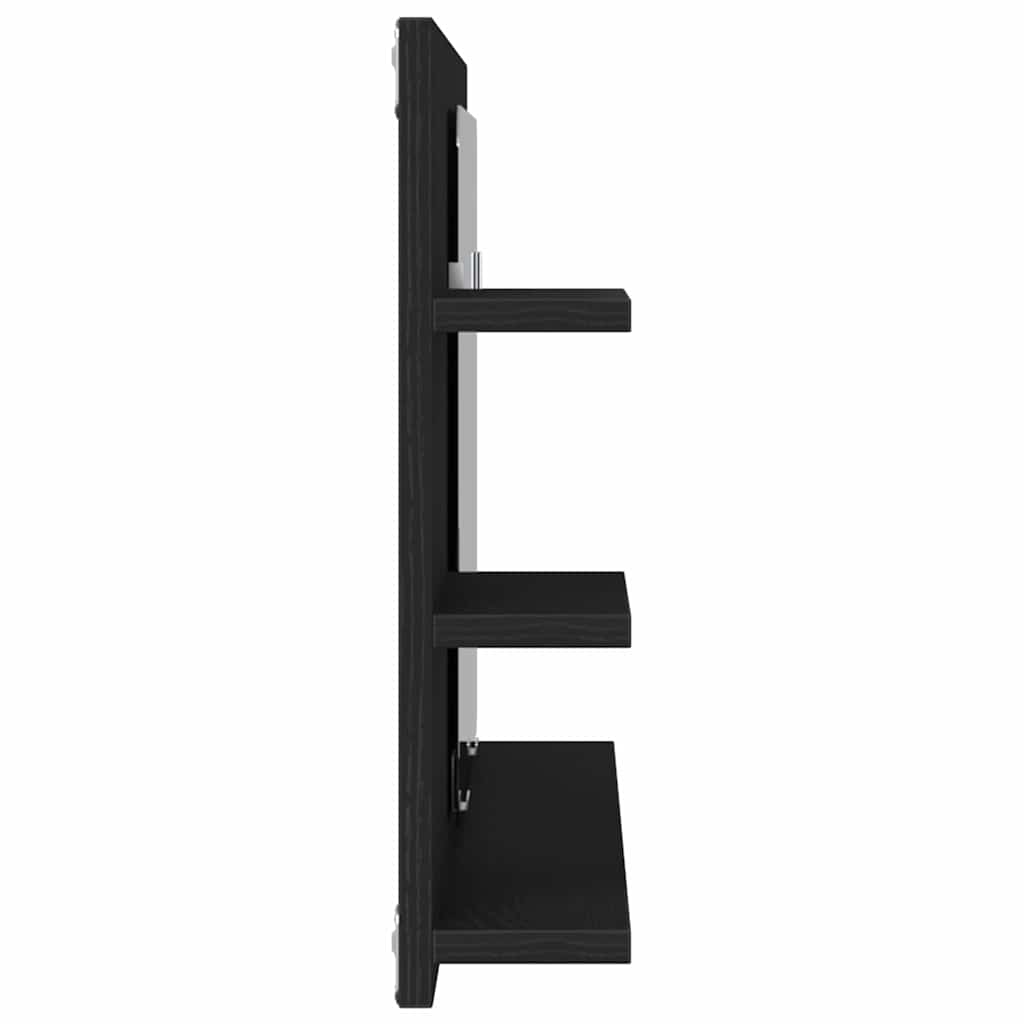 Bathroom Mirror Cabinet Black Oak 90x11x45 cm Engineered Wood