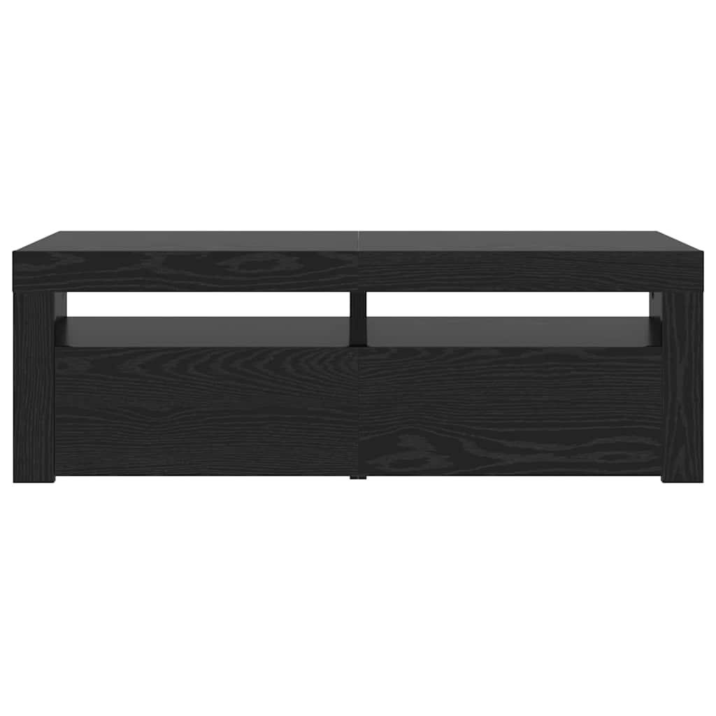 TV Cabinet with LED Lights Black Oak 120x35x40 cm