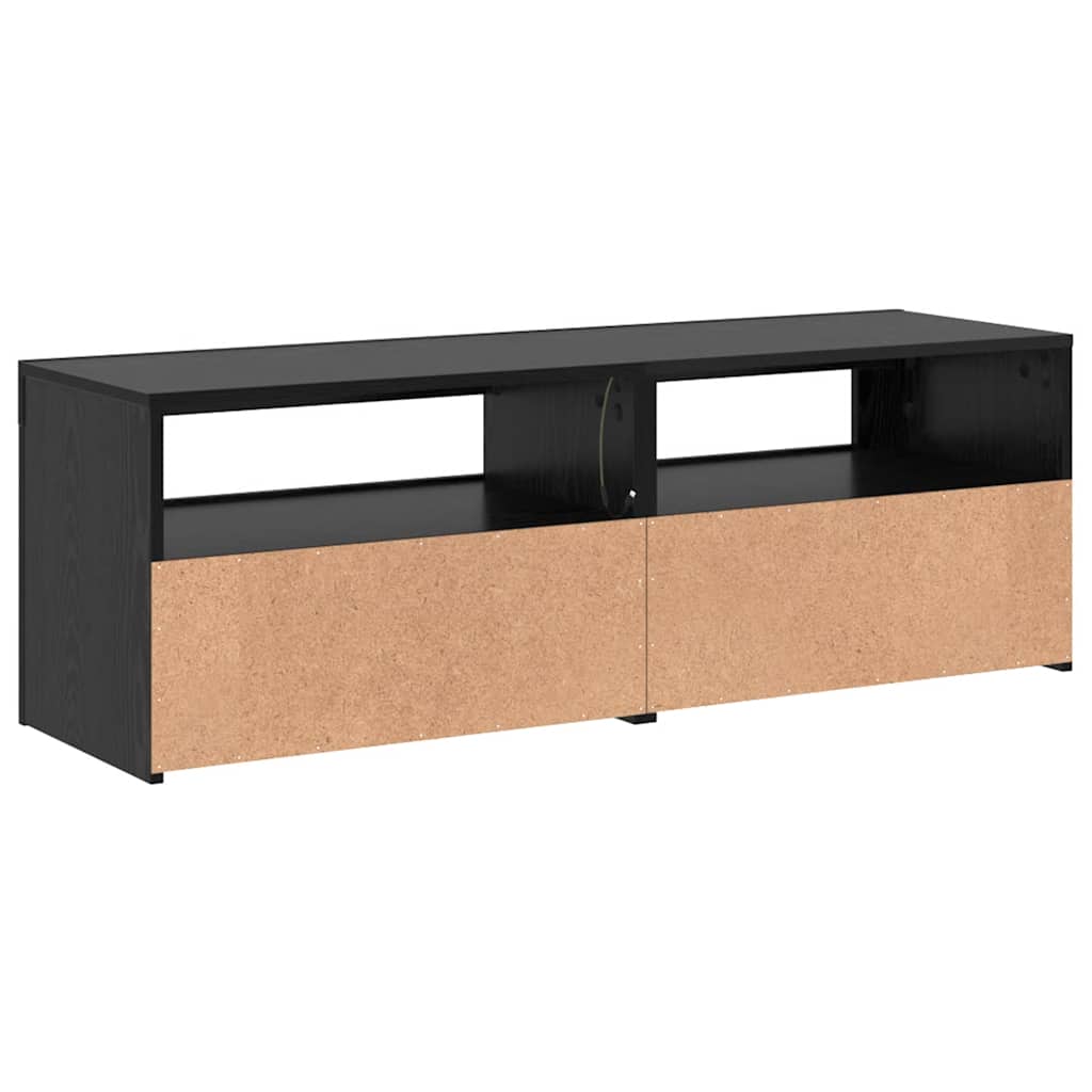 TV Cabinet with LED Lights Black Oak 120x35x40 cm