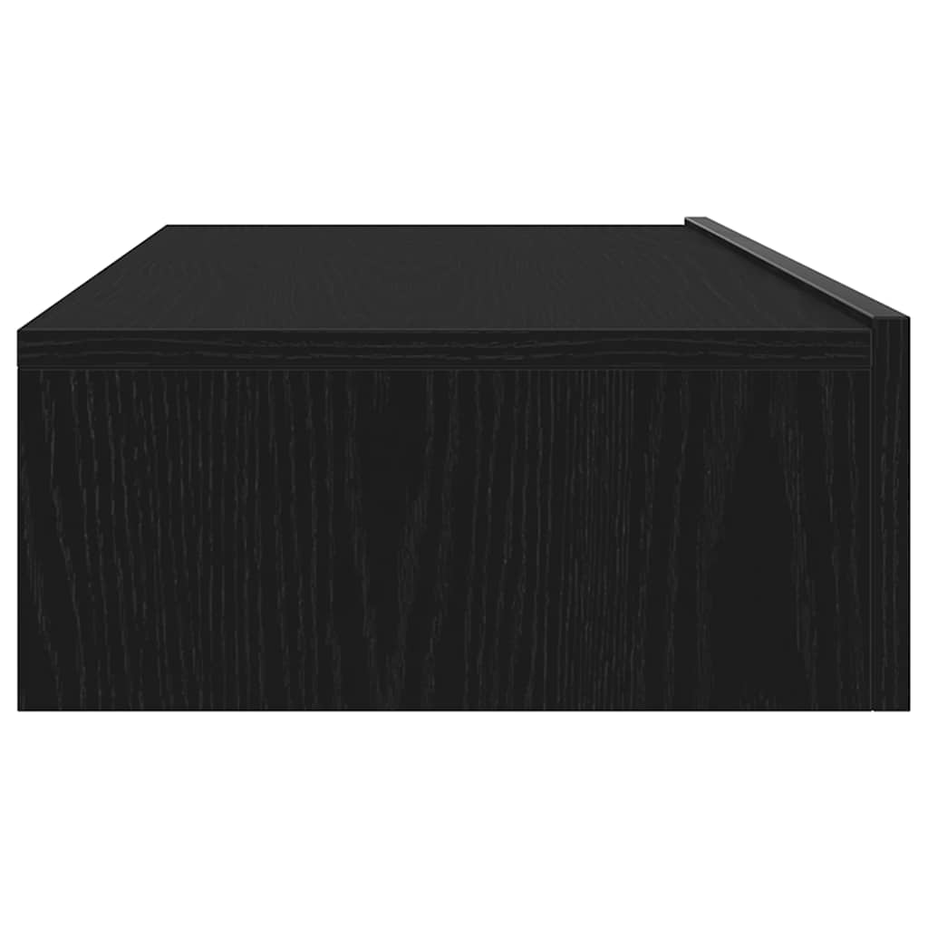 TV Cabinet with LED Lights Black Oak 60x35x15,5 cm