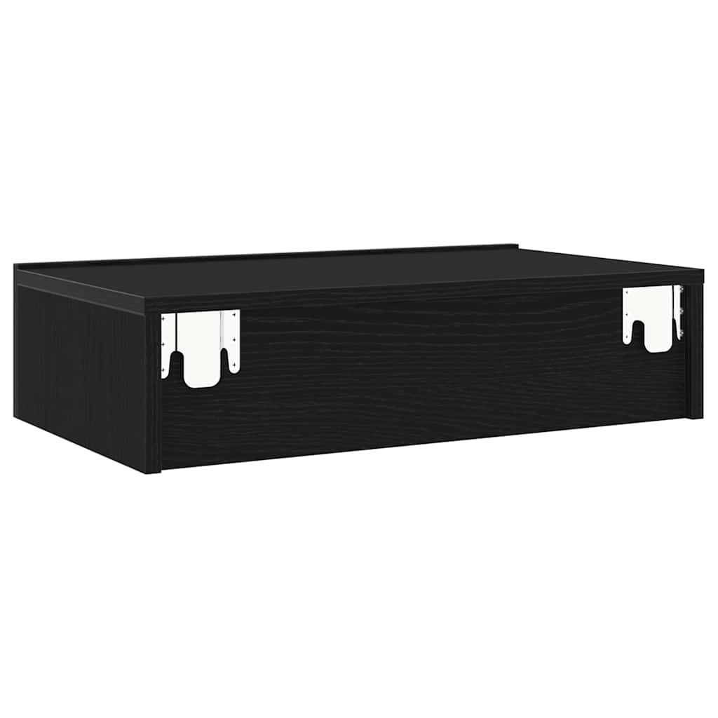 TV Cabinet with LED Lights Black Oak 60x35x15,5 cm