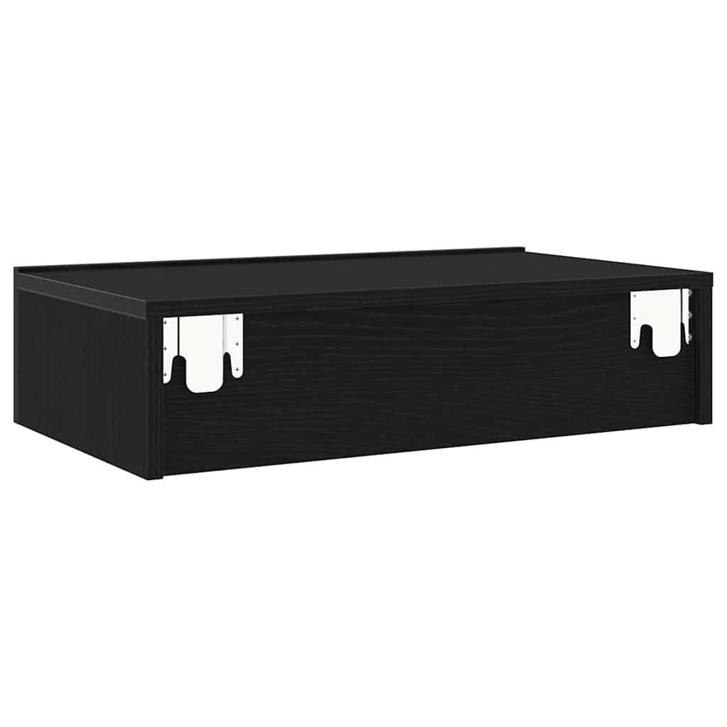 TV Cabinets with LED Lights 2 pcs Black Oak 60x35x15,5 cm
