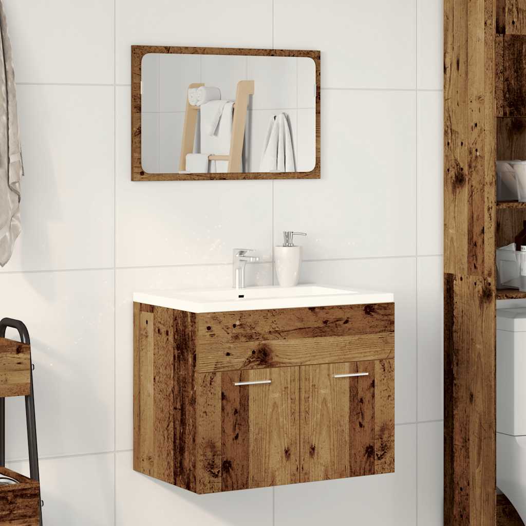 2 Piece Bathroom Furniture Set Old Wood Engineered Wood