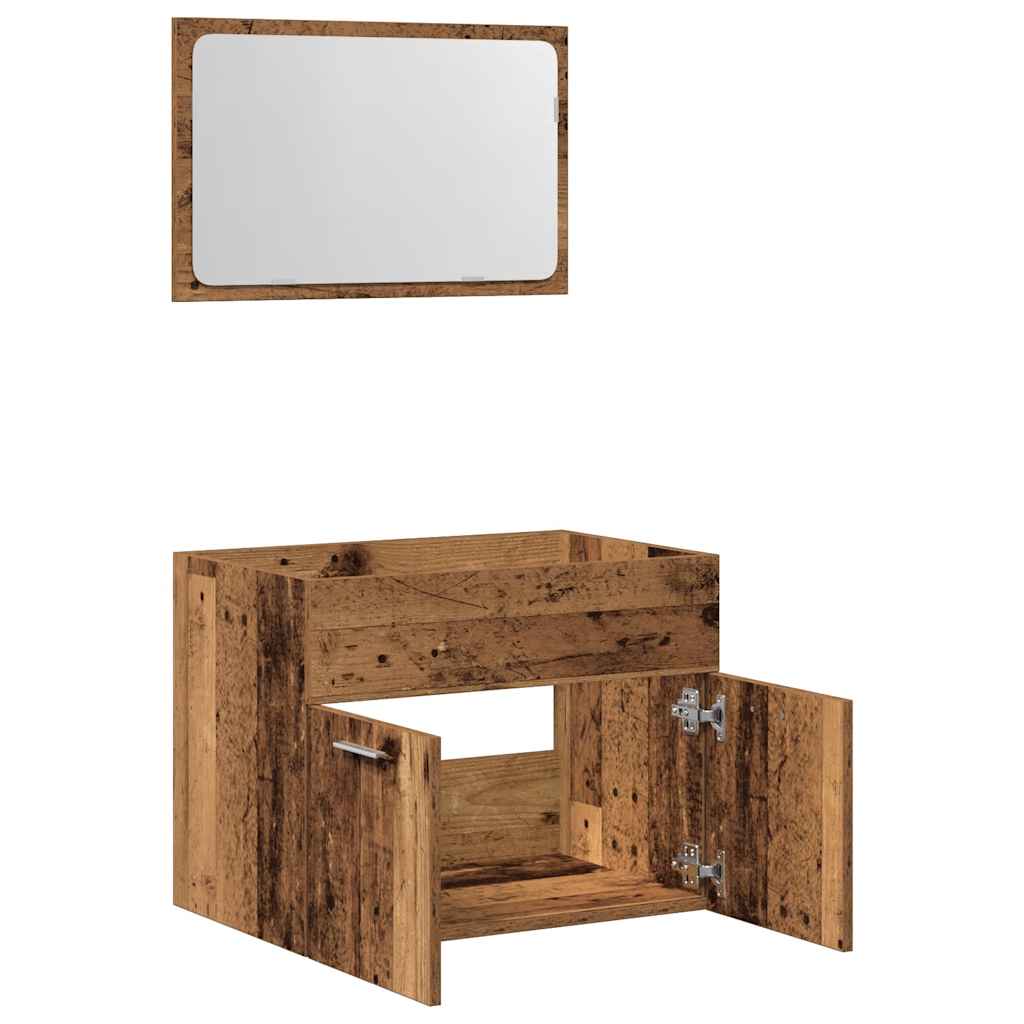 2 Piece Bathroom Furniture Set Old Wood Engineered Wood
