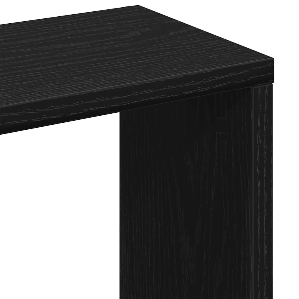 Wall Shelf Black Oak 36x16x90 cm Engineered Wood