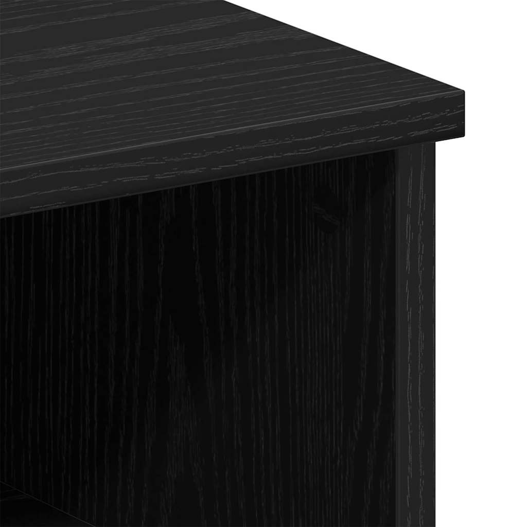 Nightstand with Drawer Black Oak 50 x 32 x 60cm Engineered Wood