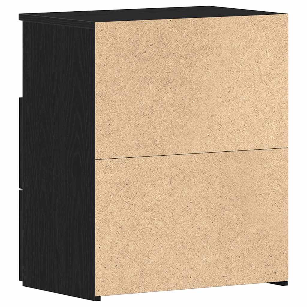 Nightstand 2 pcs Black Oak 50 x 32 x 60cm Engineered Wood