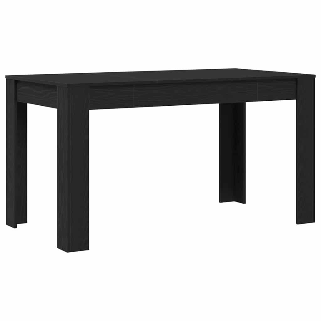 Dining Table Black Oak 140 x 74.5 x 76 cm Engineered Wood