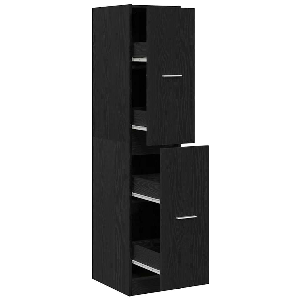 Apothecary Cabinet Black Oak 30x41x144.5 cm Engineered Wood