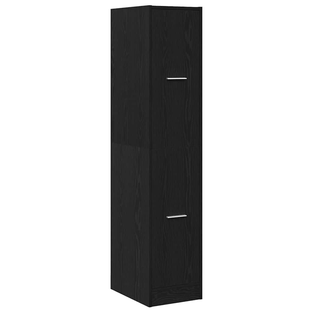 Apothecary Cabinet Black Oak 30x41x144,5 cm Engineered Wood