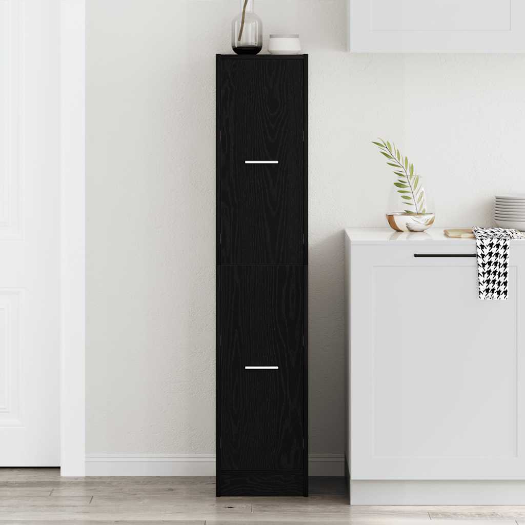 Apothecary Cabinet Black Oak 30x41x144,5 cm Engineered Wood