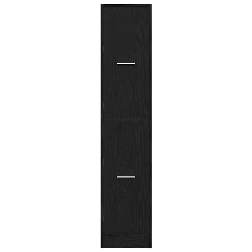 Apothecary Cabinet Black Oak 30x41x144,5 cm Engineered Wood