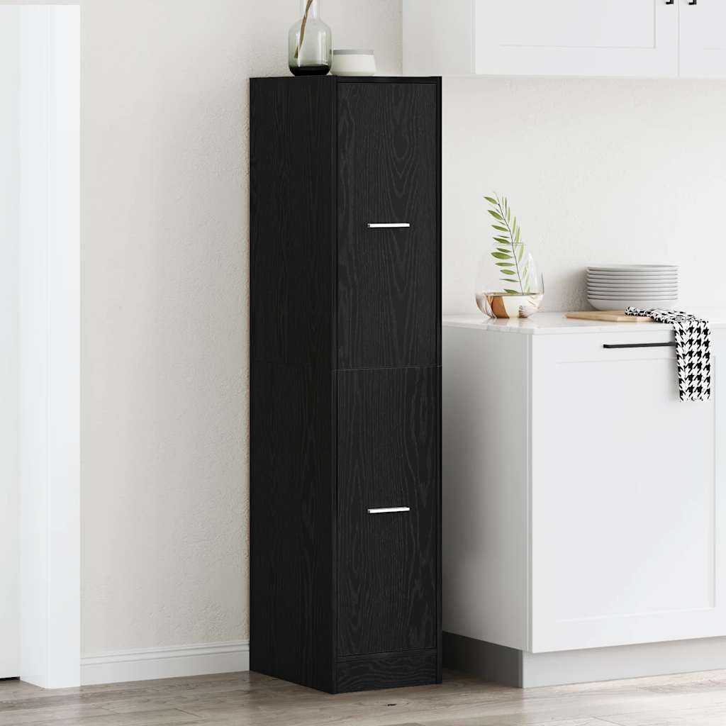 Apothecary Cabinet Black Oak 30x41x144,5 cm Engineered Wood