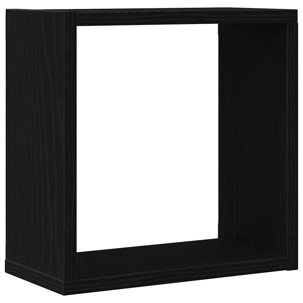 Wall Cube Shelves 4 pcs Black Oak 30x15x30 cm Engineered Wood