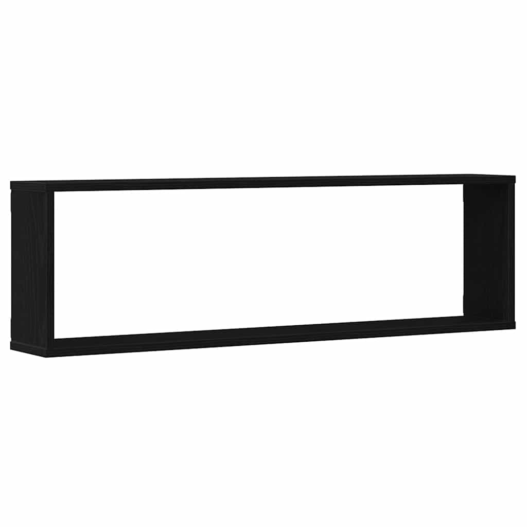 Wall Cube Shelves 4 pcs Black Oak 100x15x30 cm Engineered Wood