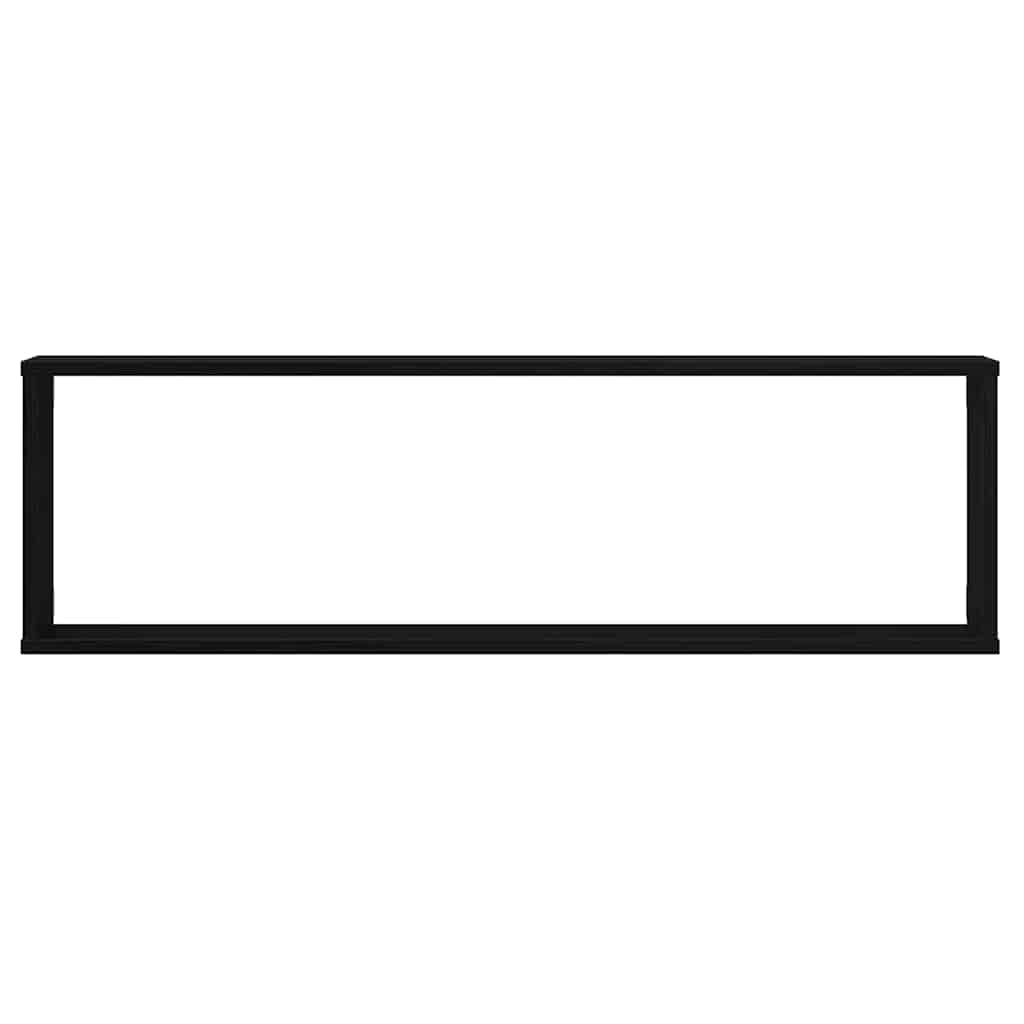 Wall Cube Shelves 4 pcs Black Oak 100x15x30 cm Engineered Wood