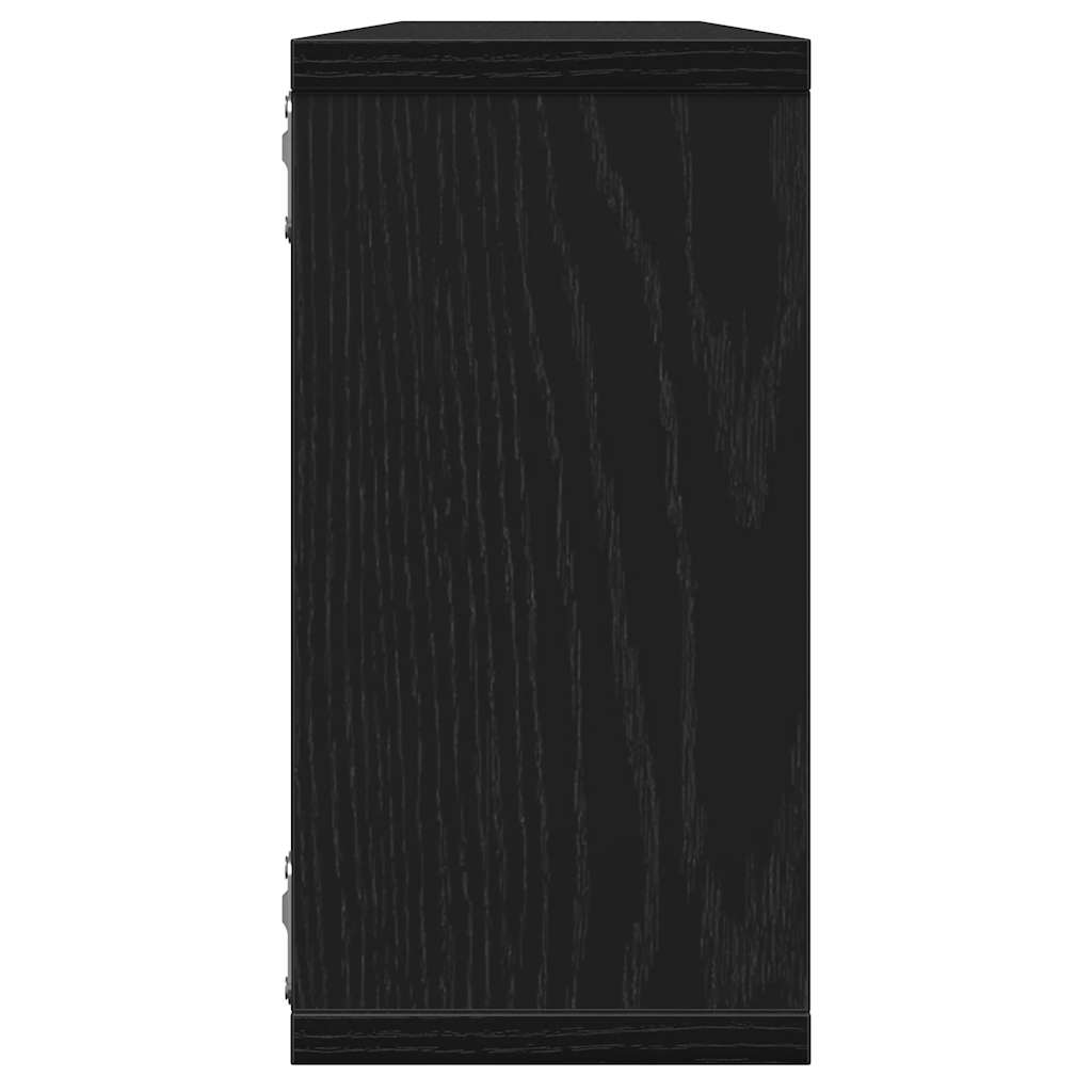 Wall Cube Shelves 4 pcs Black Oak 100x15x30 cm Engineered Wood
