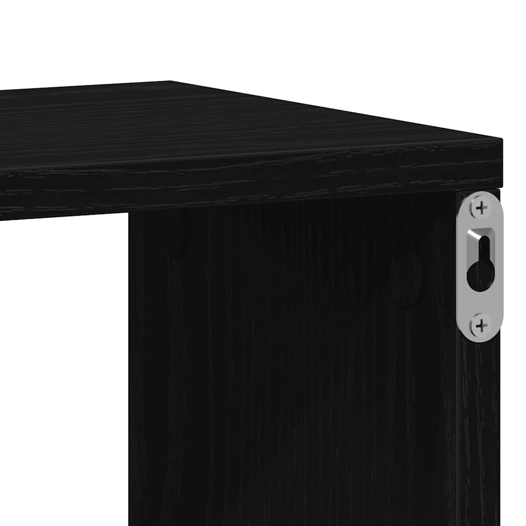 Wall Cube Shelves 4 pcs Black Oak 100x15x30 cm Engineered Wood