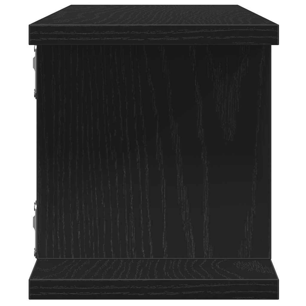 Wall Shelves 2 pcs Black Oak 75x18x20 cm Engineered Wood