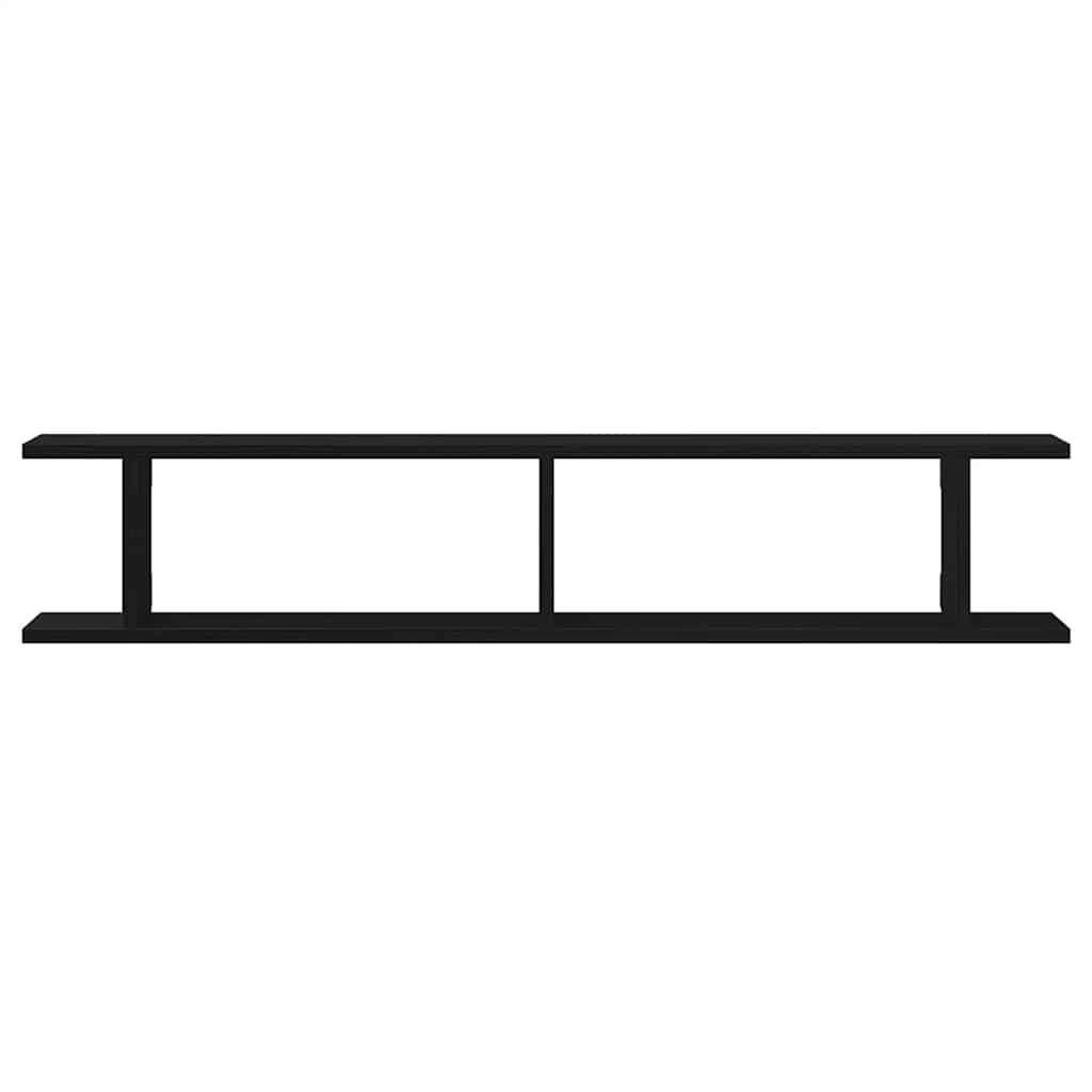 Wall Shelves 2 pcs Black Oak 105x18x20 cm Engineered Wood