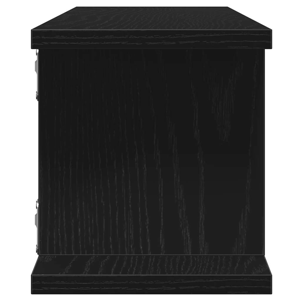 Wall Shelves 2 pcs Black Oak 105x18x20 cm Engineered Wood