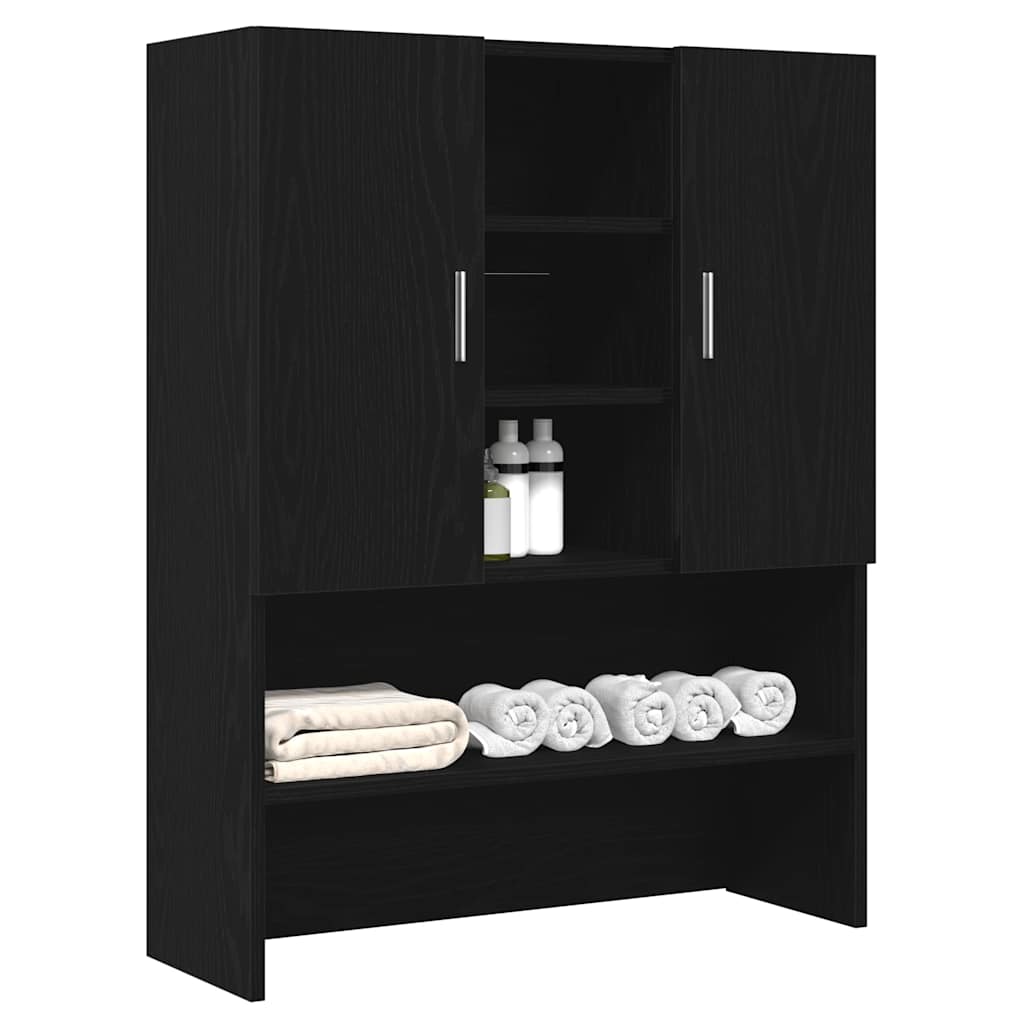 Washing Machine Cabinet Black Oak 70,5x25,5x90 cm