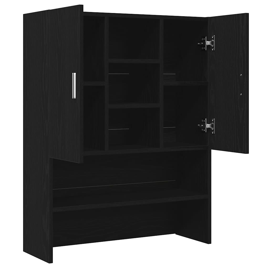 Washing Machine Cabinet Black Oak 70,5x25,5x90 cm