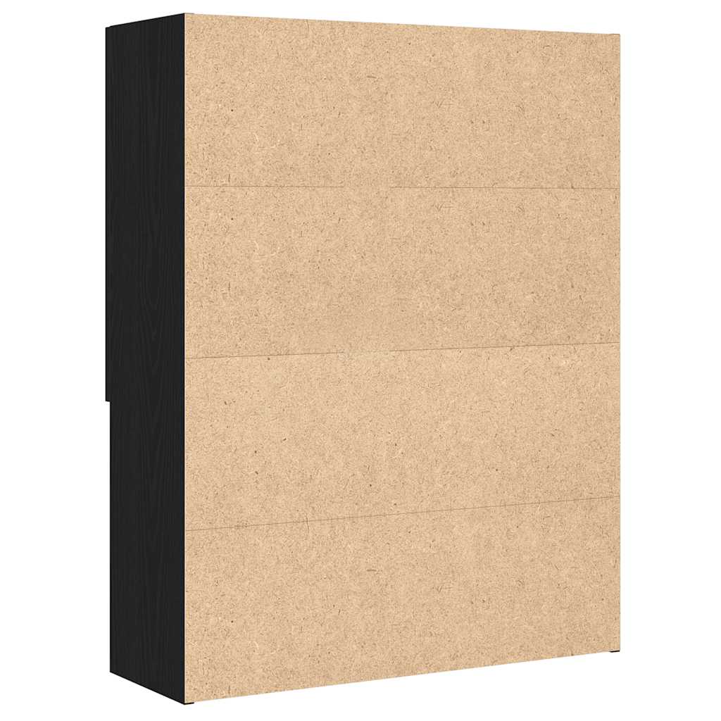 Washing Machine Cabinet Black Oak 70,5x25,5x90 cm
