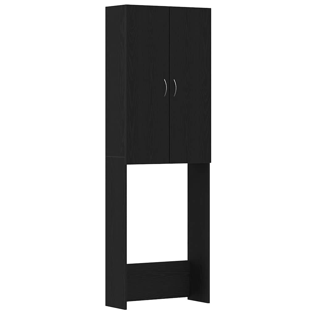Washing Machine Cabinet Black Oak 64x25.5x190 cm
