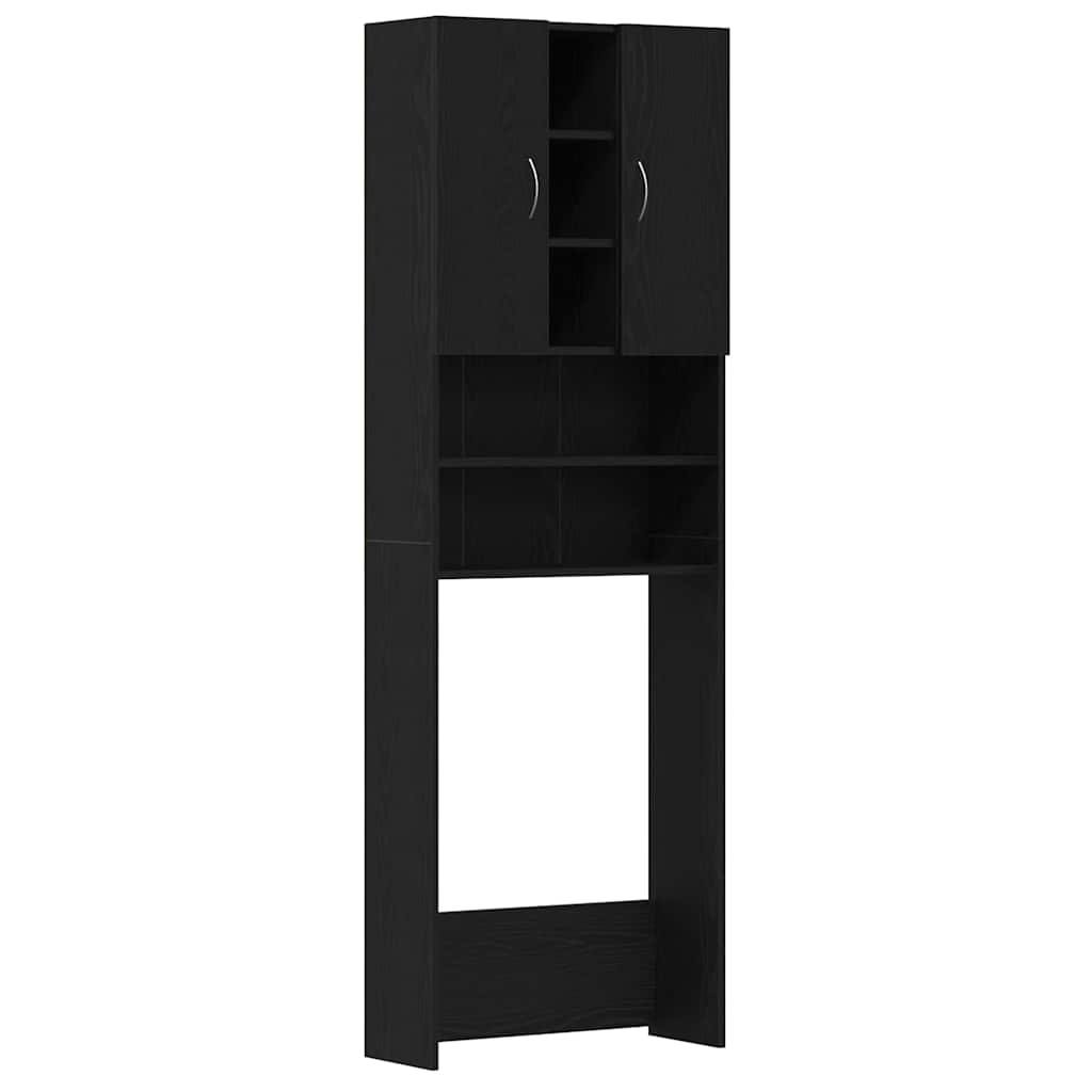 Washing Machine Cabinet Black Oak 64x25.5x190 cm